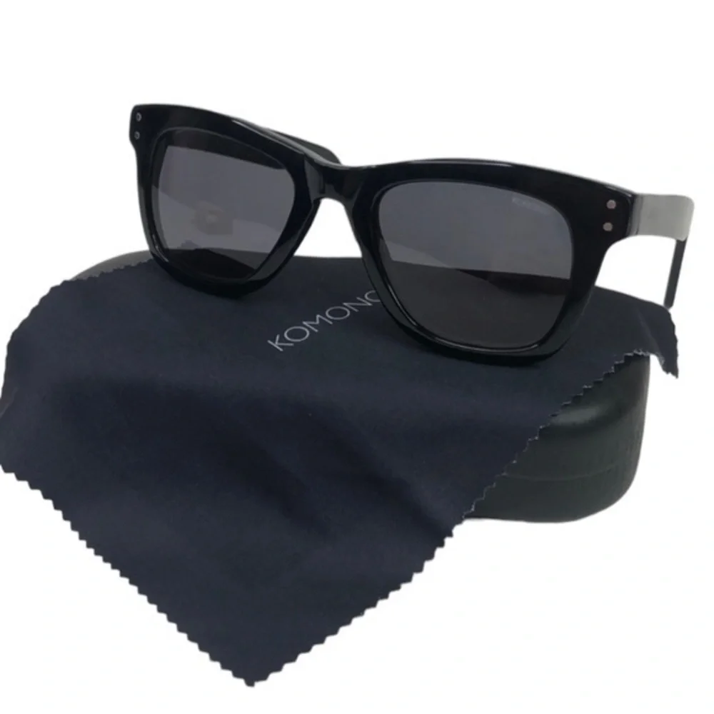NEW Komono Allen Sunglasses glossy black square wayfarer style - Picture 3 of 8